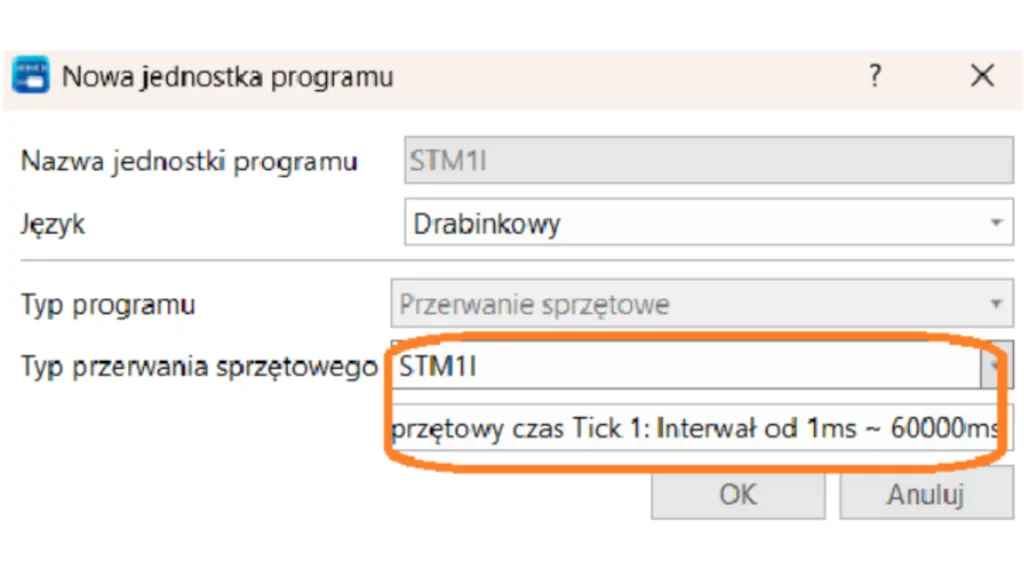Określenie typu przerwania