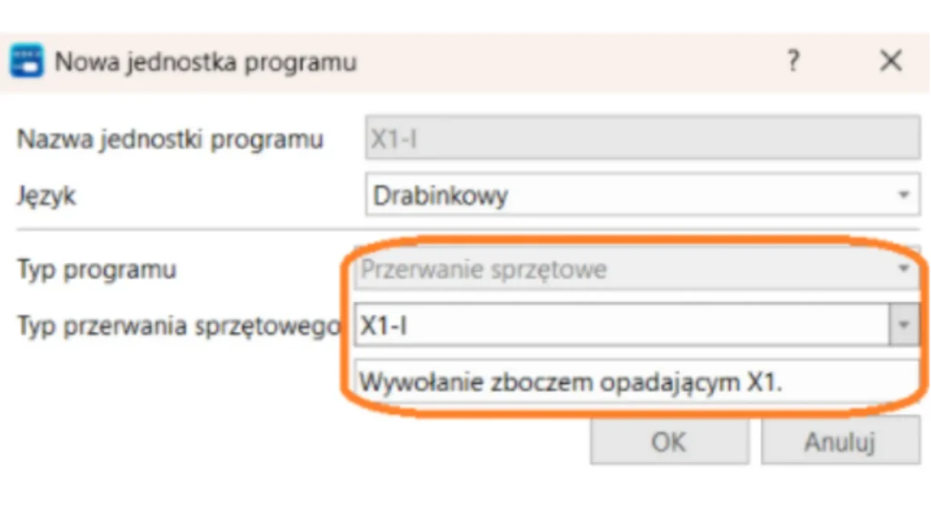 Określenie typu przerwania sprzętowego